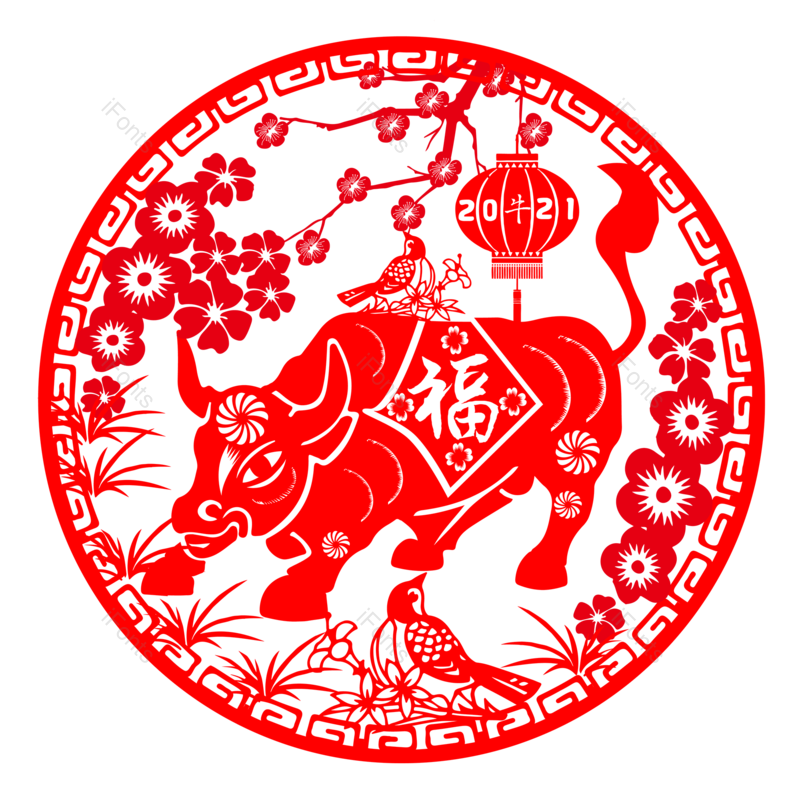 春节图片,窗花元素,剪纸PNG,喜庆免抠素材